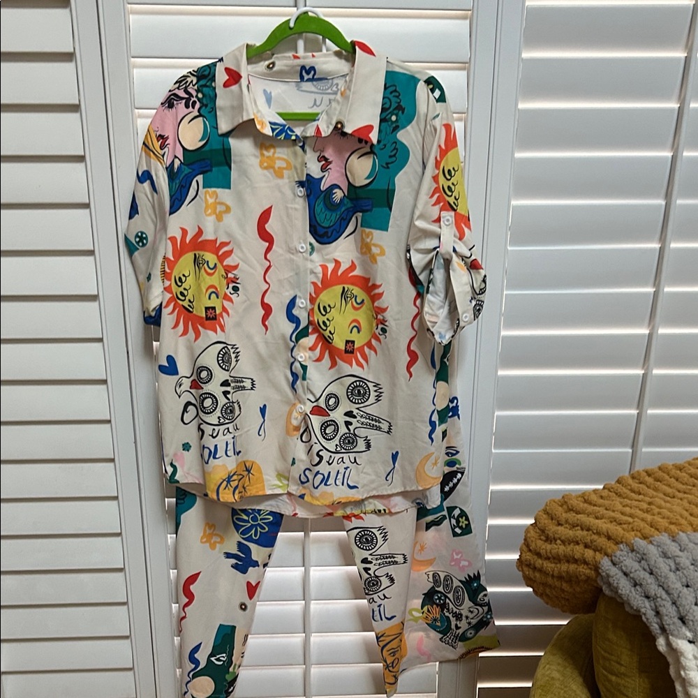 SHEIN Multicolor Artistic Pantsuit